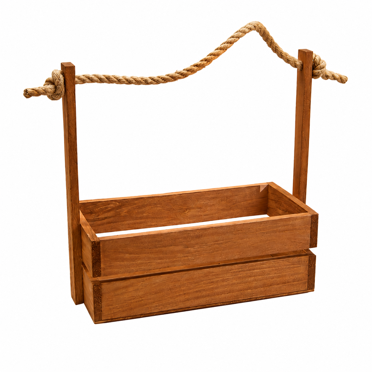 Praktický drevený kvetináč